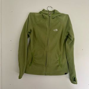 The North Face, women’s zip-front hoodie, Polartec fleece, size small.